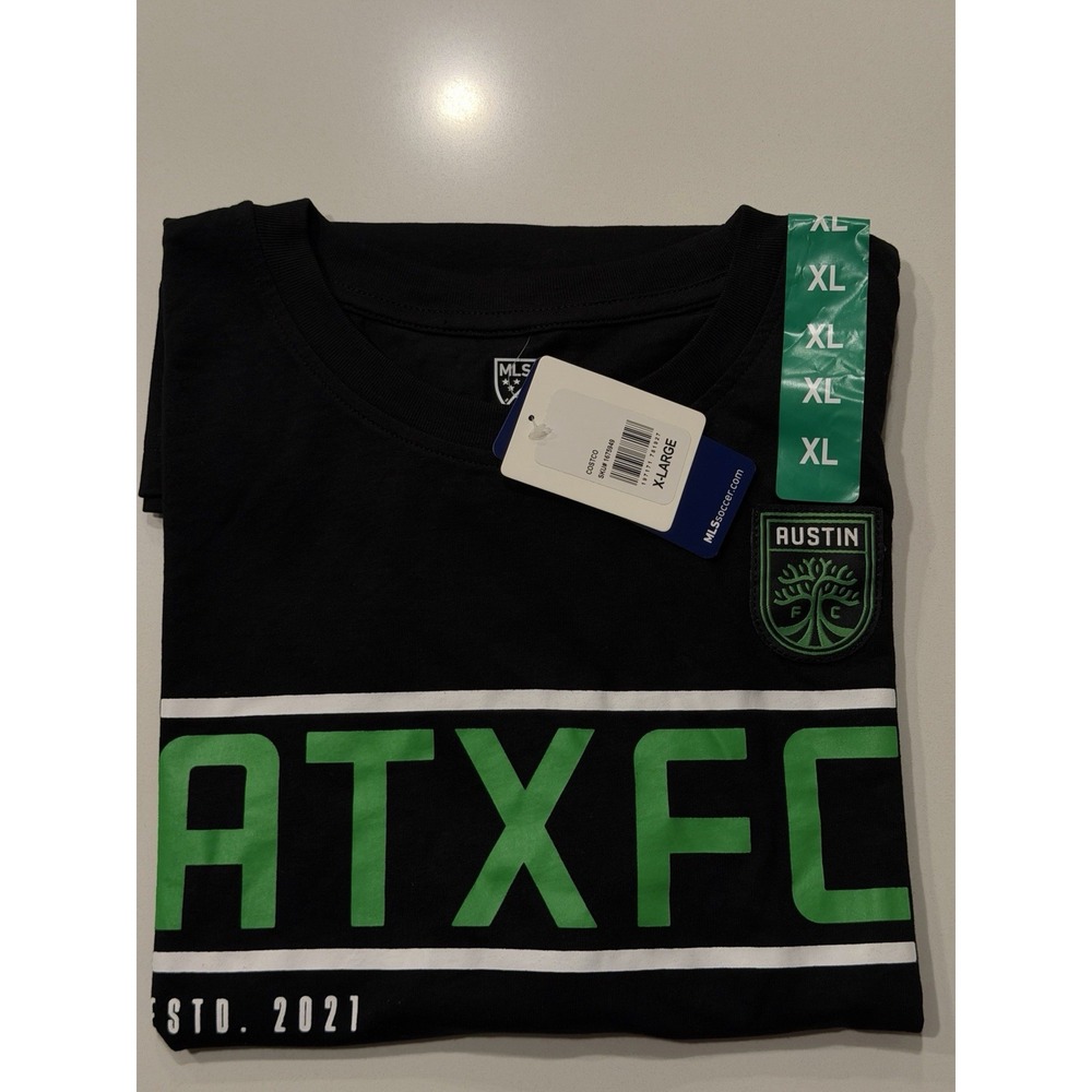 Austin FC MLS ATXFC Estd 2021 Graphic Tee Black Unisex XL NWT